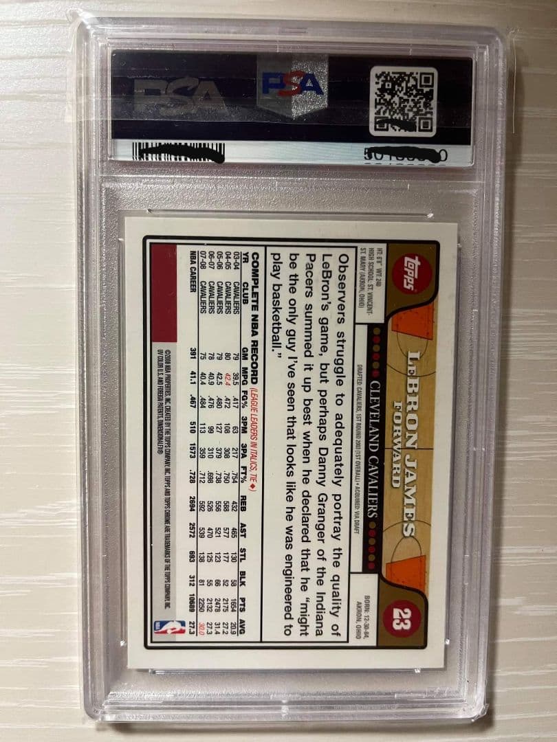 NBA カード Lebron James Topps Chrome PSA9