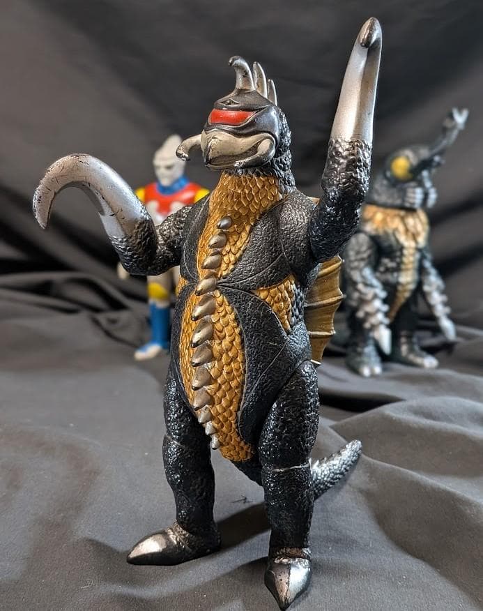 ジェットジャガー・メガロ・ガイガン（バンダイ）昭和ゴジラ登場怪獣 ソフビ３体