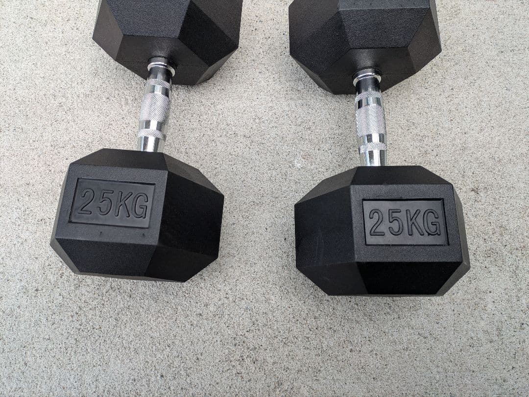 25KG ヘックスダンベル 2個セット 発送不可。引き取り限定。