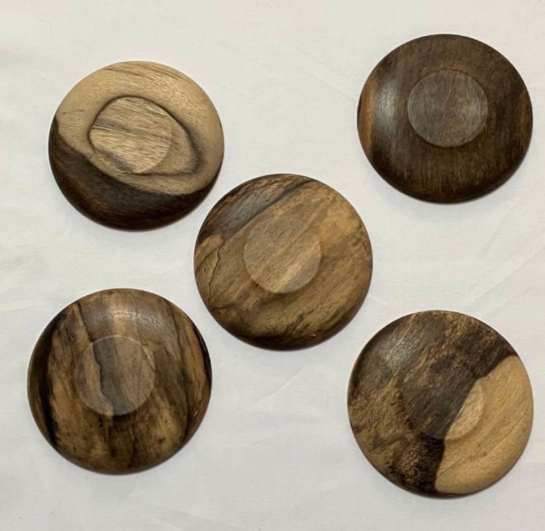 黒柿茶托　茶托　五客　希少　煎茶道具