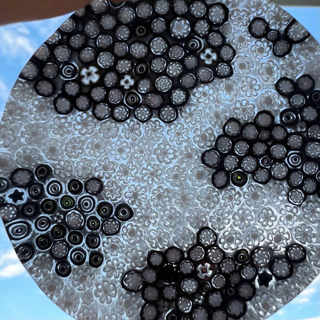 ベネチアンガラス ミルフィオリプレート　「月明かりの物語」と「牛柄」