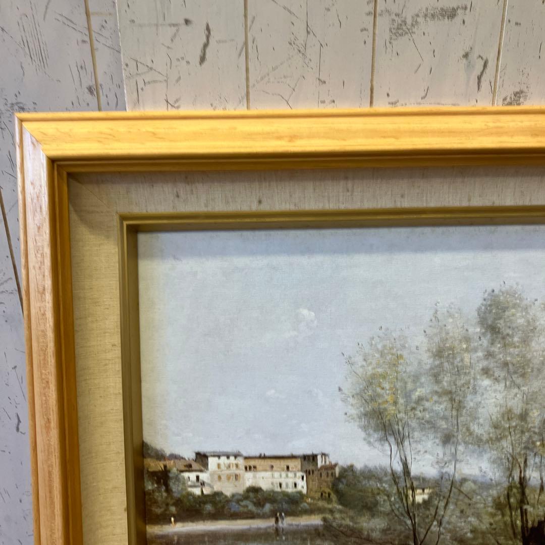 絵画 世界の名画 コロー ヴィル・ダブレー 大判 高級額装 複製画 木製フレーム