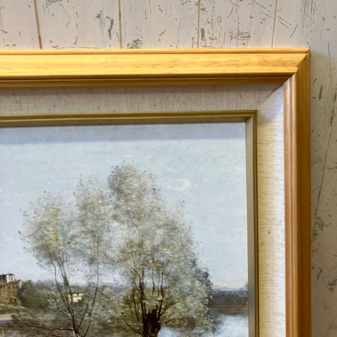 絵画 世界の名画 コロー ヴィル・ダブレー 大判 高級額装 複製画 木製フレーム