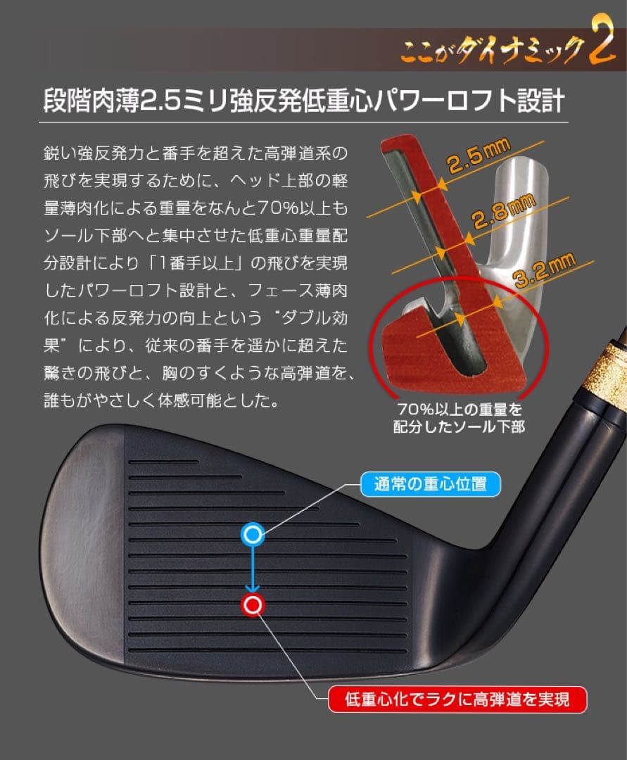 【新品6本】2番手飛ぶ最高峰☆ダイナミクス プレステージアイアン 5〜PWセット