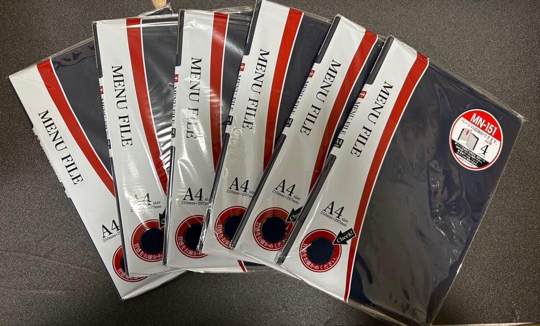 A4 メニュー用クリアホルダー 6個セット