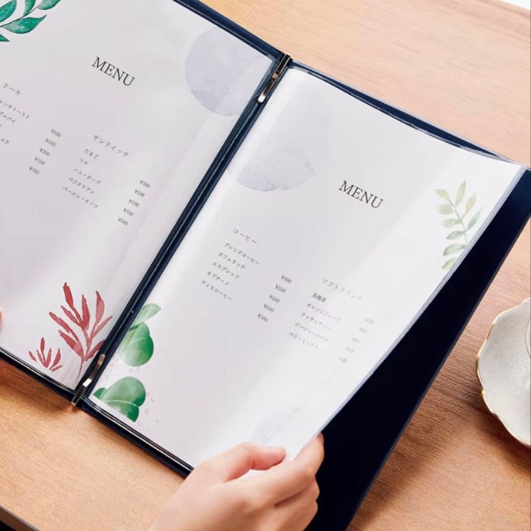 A4 メニュー用クリアホルダー 6個セット