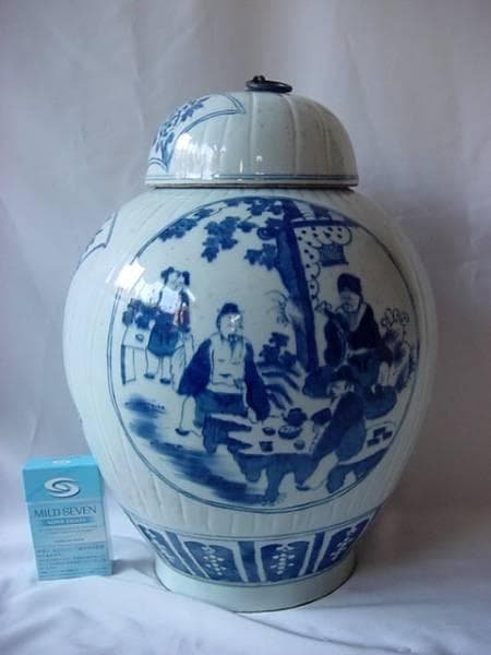 骨董★中国　陶器　巨大　蓋付　宮廷貢品壷★処分大幅再値下げ！