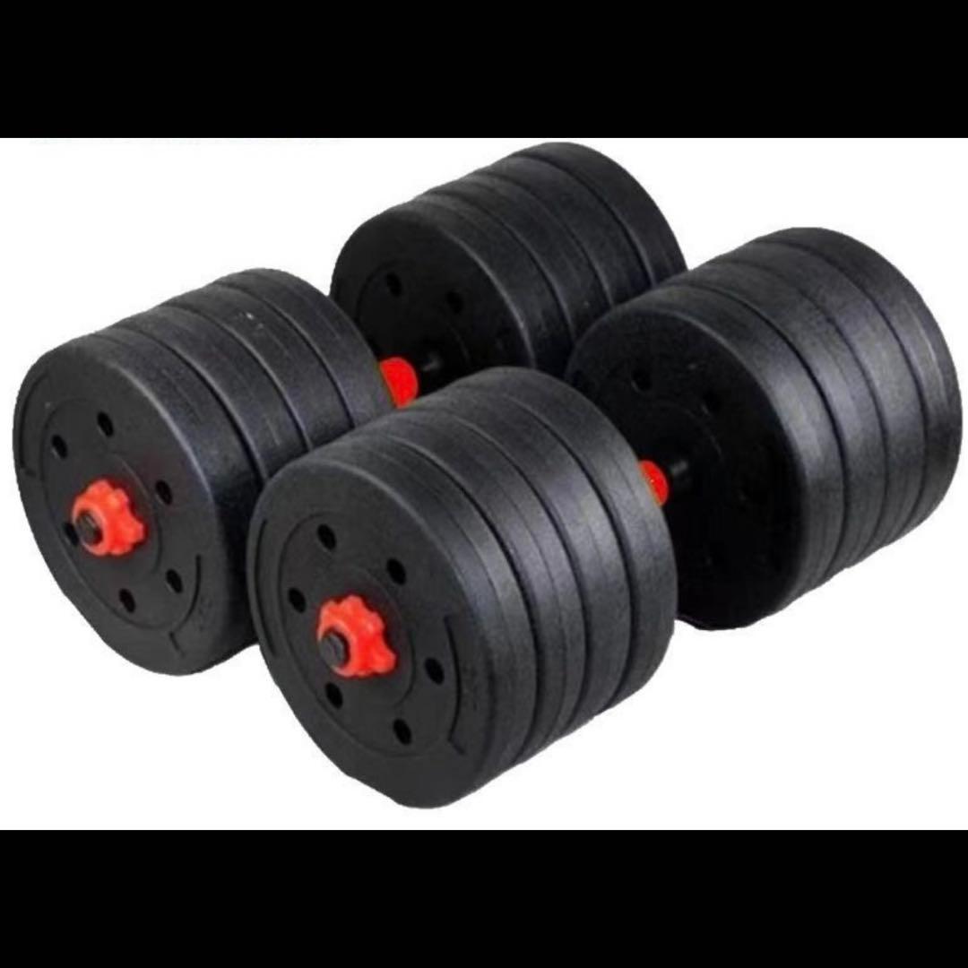 合計50kg／バーベルにもなるダンベル 可変式プレート｜25kg×2個セットA9