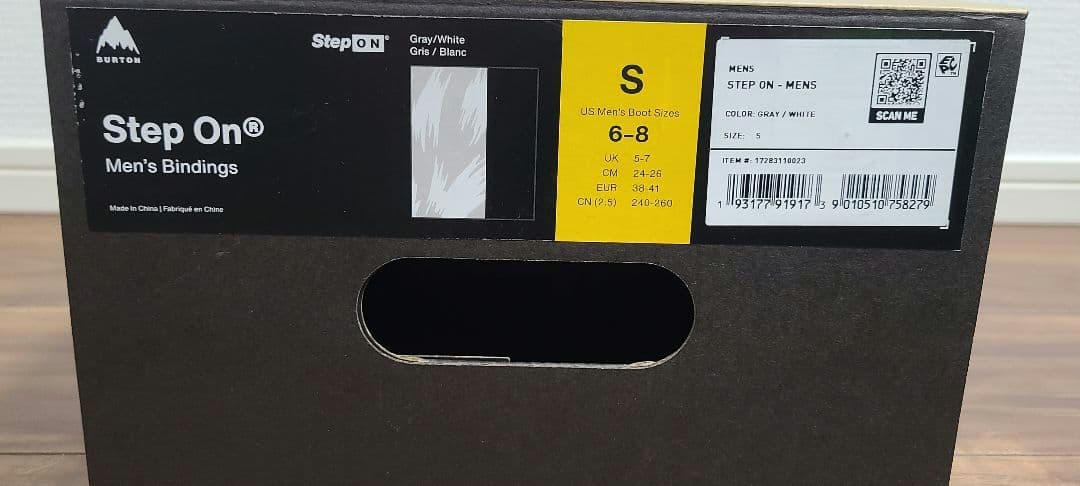 Burtoメンズ ステップオンバインディング Sサイズ ホワイト/ブラック