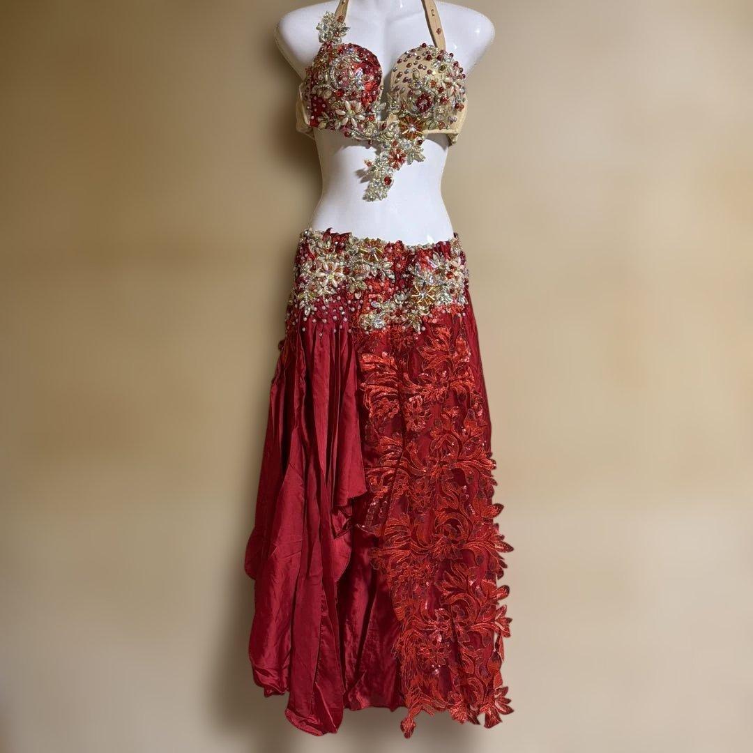 赤いベリーダンスセットアップ