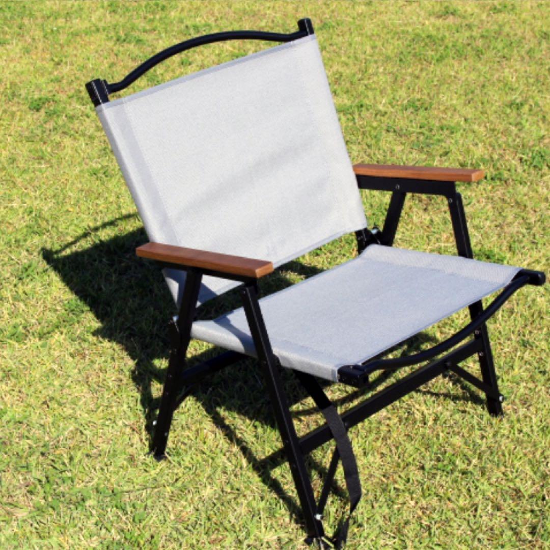 Simplemeフォールディング コットン アームウッド ローチェア 黒