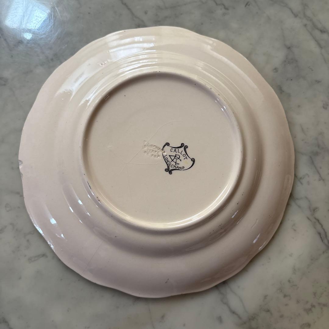 フランス　アンティーク　ロンシャン　古いプレート　花リム