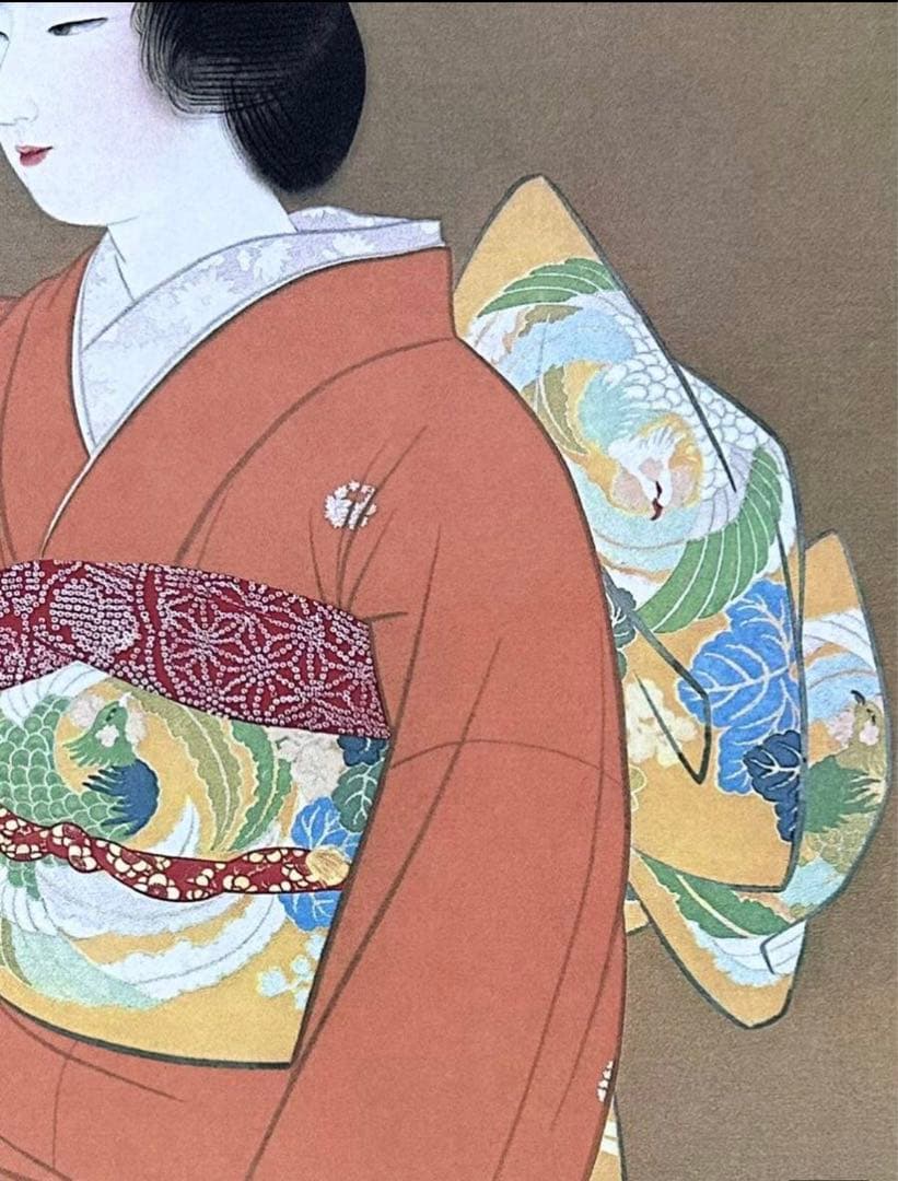 上村松園「序の舞」絹本 共箱 複製 美人画 日本画 掛軸　茶道具