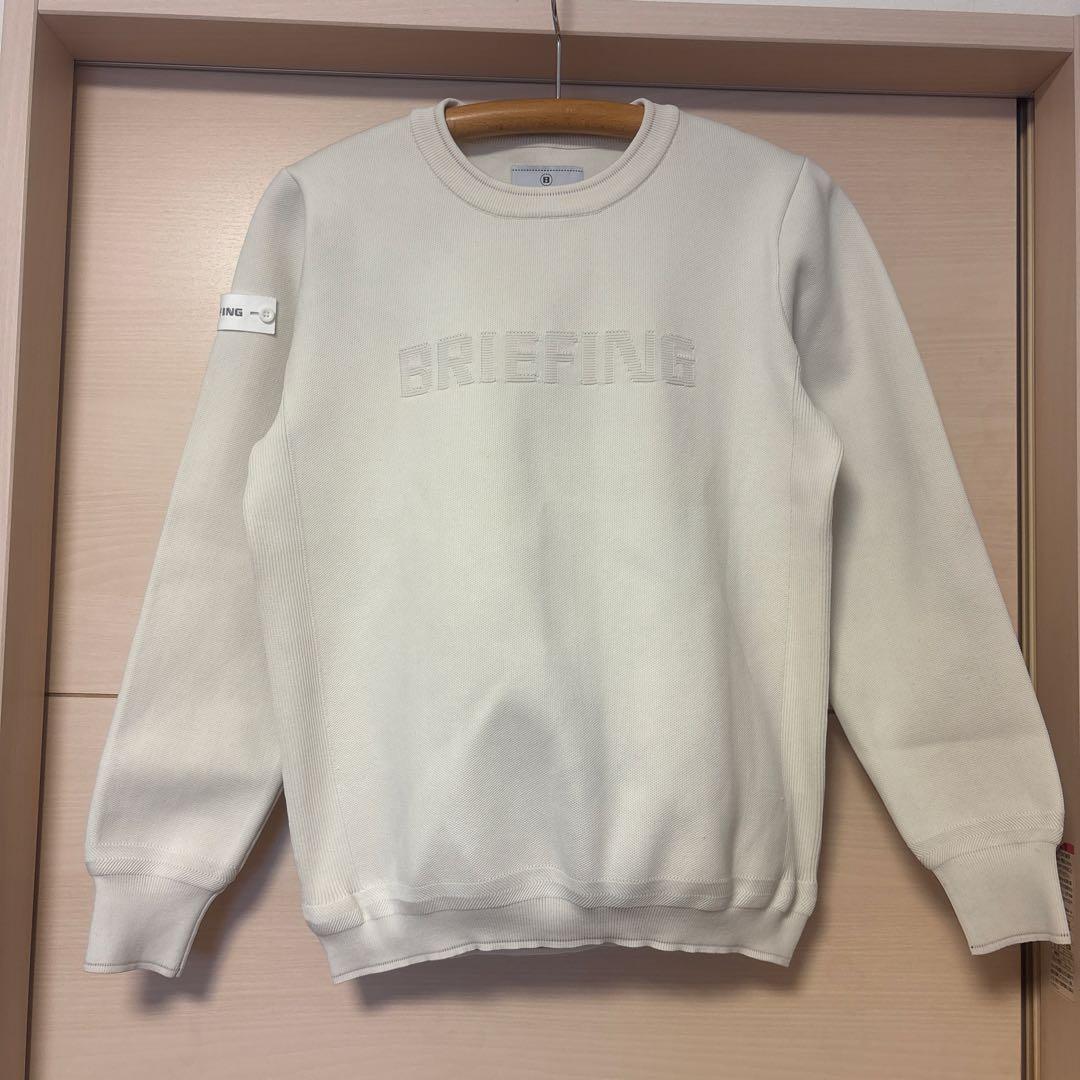 BRIEFING ホワイト クルーネックセーター