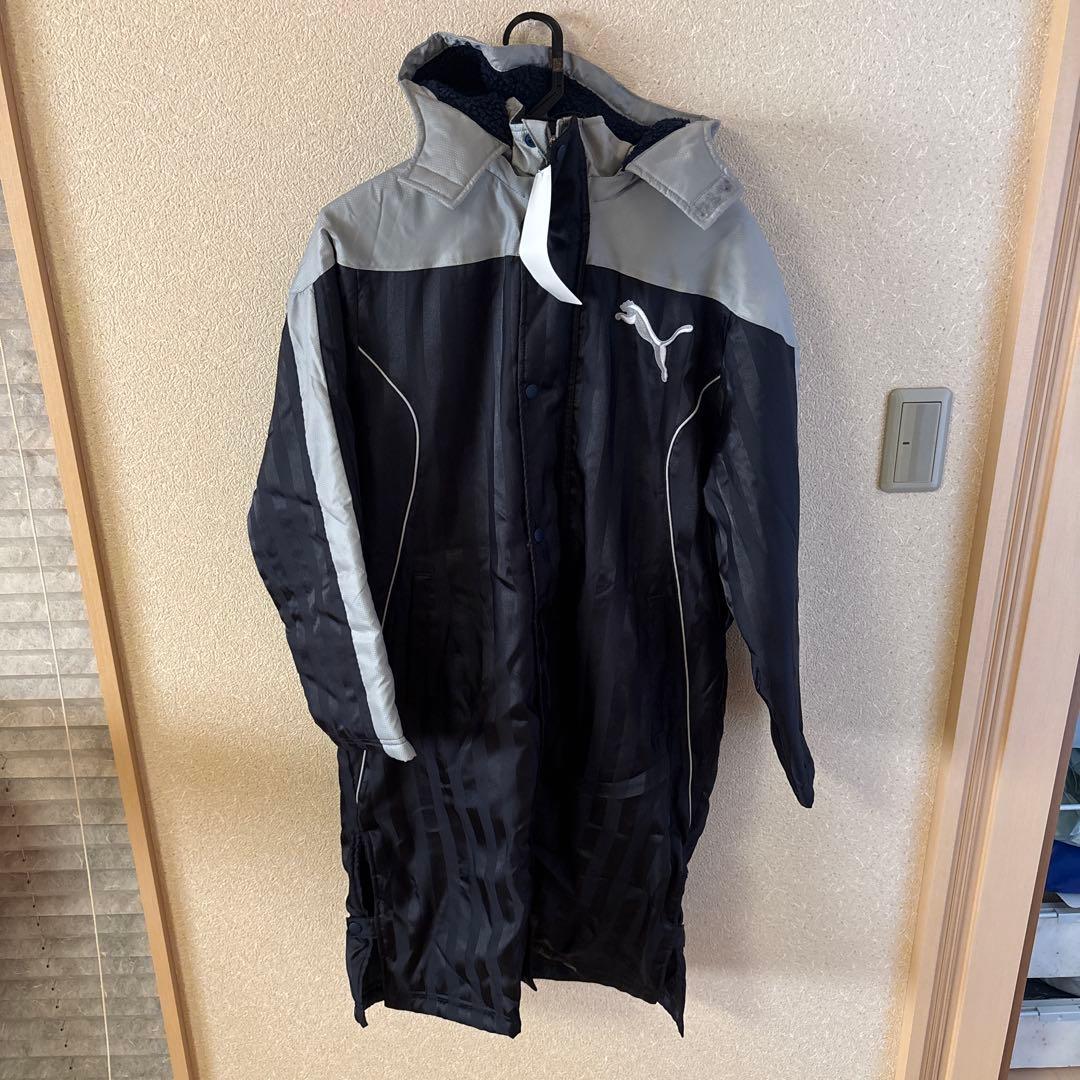 PUMA ベンチコート 黒/グレー フード付き 160サイズ