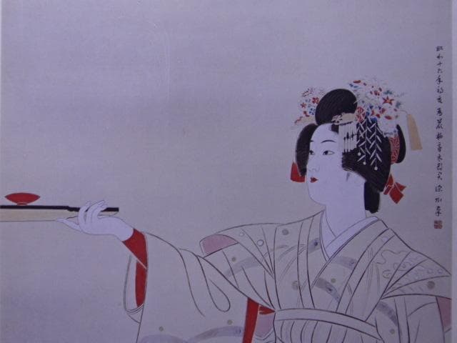 伊東 深水、「滝の白糸」、額装用希少図版、新品額・額装付き、状態良好