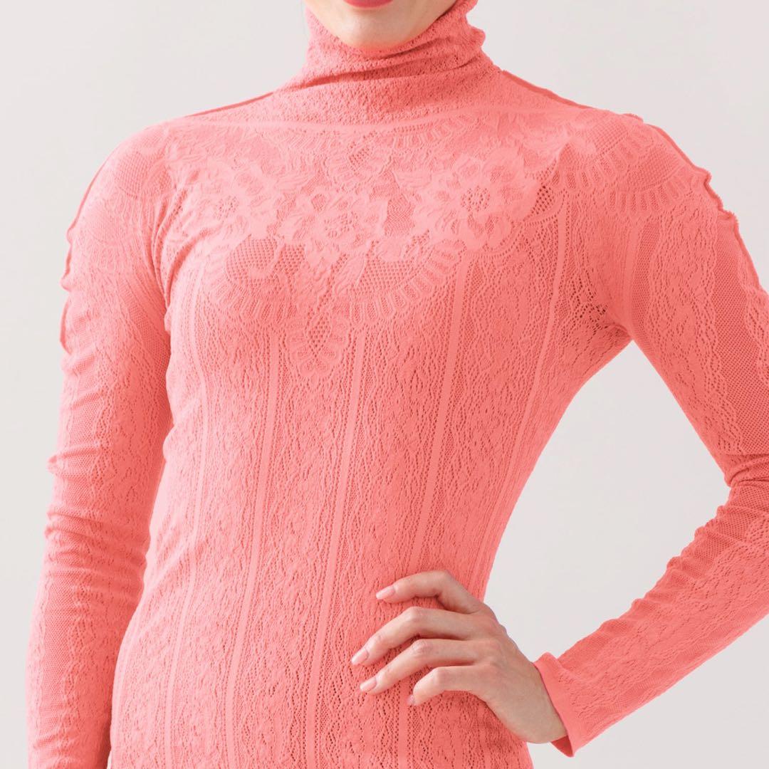 チャコット　ノーソーイングニット　ピンク　長袖　新品　タートルネック フラメンコ