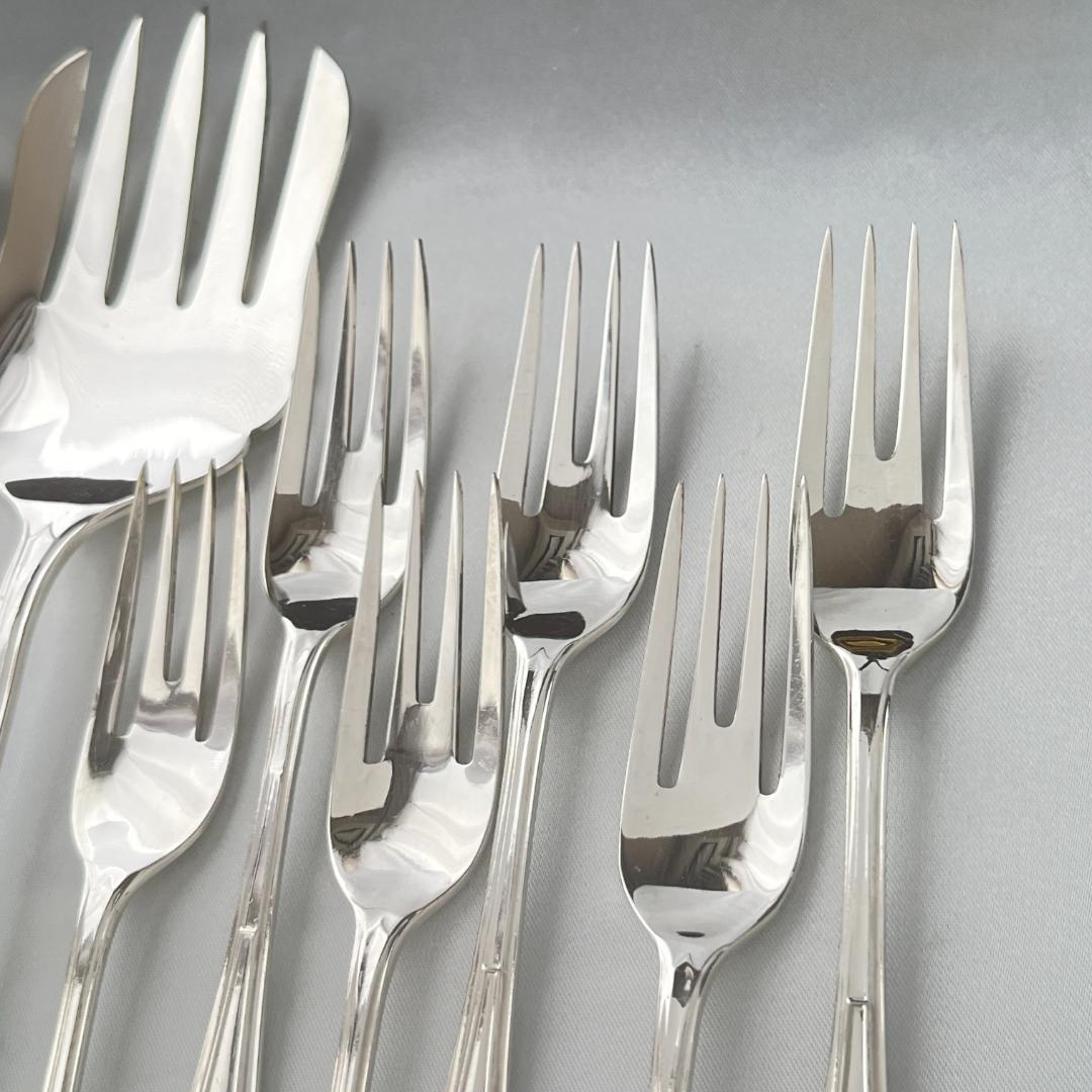 【英国】 アールデコのデザートセット アイスクリームスプーン サーバー ケース