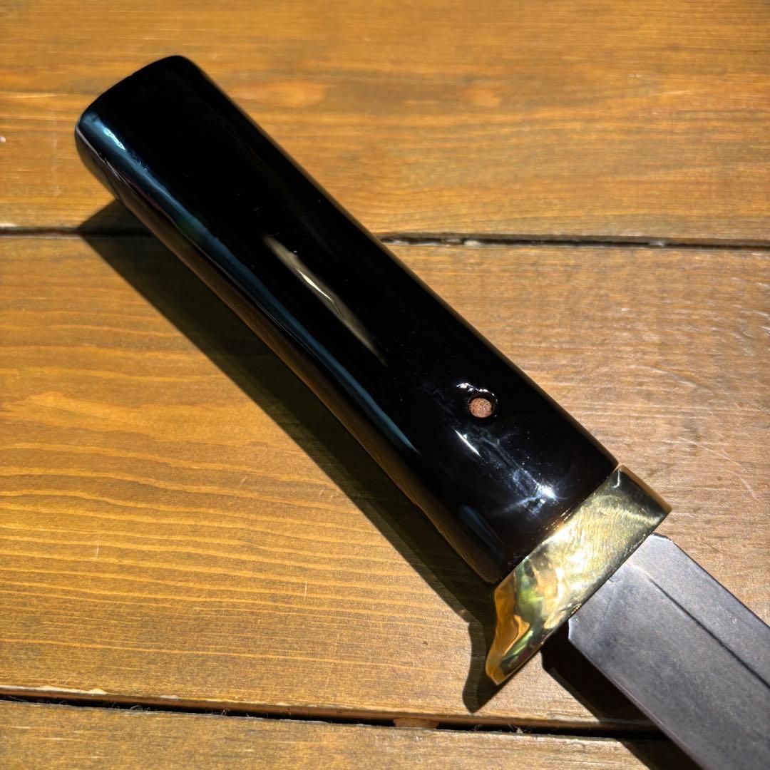 日本刀残欠クラフトナイフNo.63 最上大業物 長曽祢虎徹興里 黒鞘