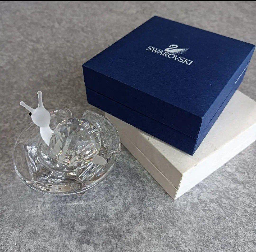 【SWAROVSKI スワロフスキー】葉っぱの上のかたつむり☘ 置物 インテリア