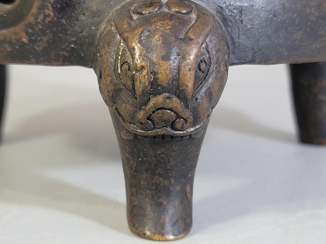 煎茶 古銅 鬼面 涼炉