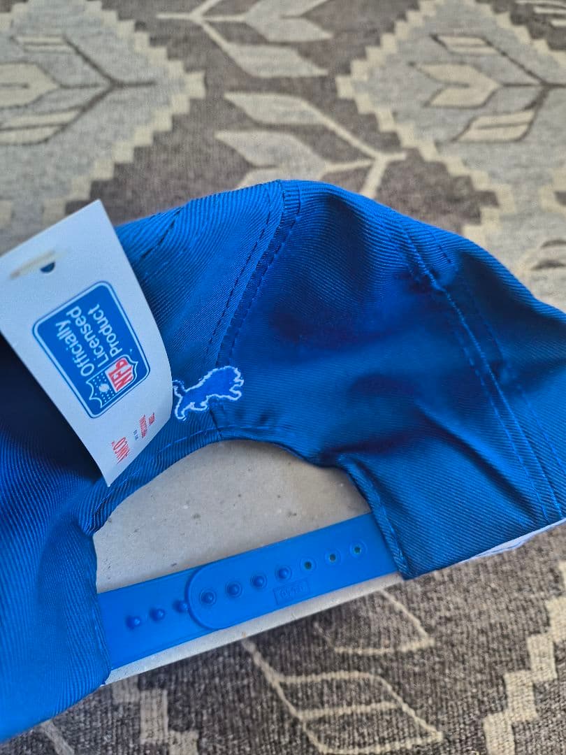 【デッドストック】デトロイトライオンズ キャップ 青 ANNCO製 NFL公式品