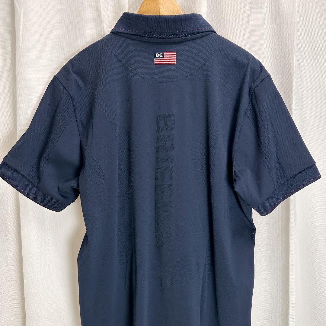 ブリーフィング ゴルフウェア ラッセルメッシュデザイン ポロシャツ ネイビー L