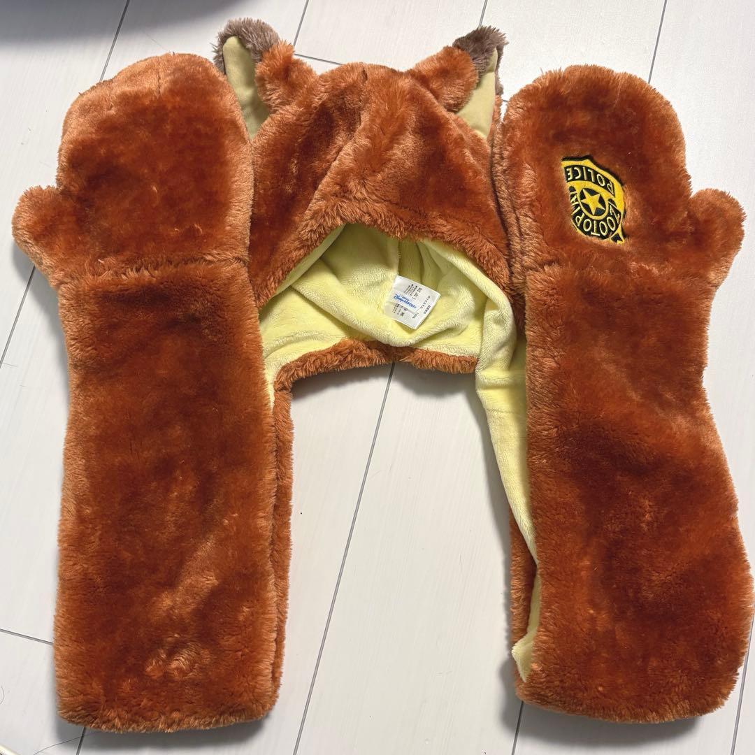 ディズニーリゾート　ズートピア　ニック　フード付き　マフラーファンキャップ帽子