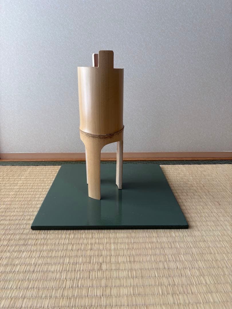 68 鼎　かなえ　寸胴　花器　華道具　竹製　池坊　生け花　格花　水仙