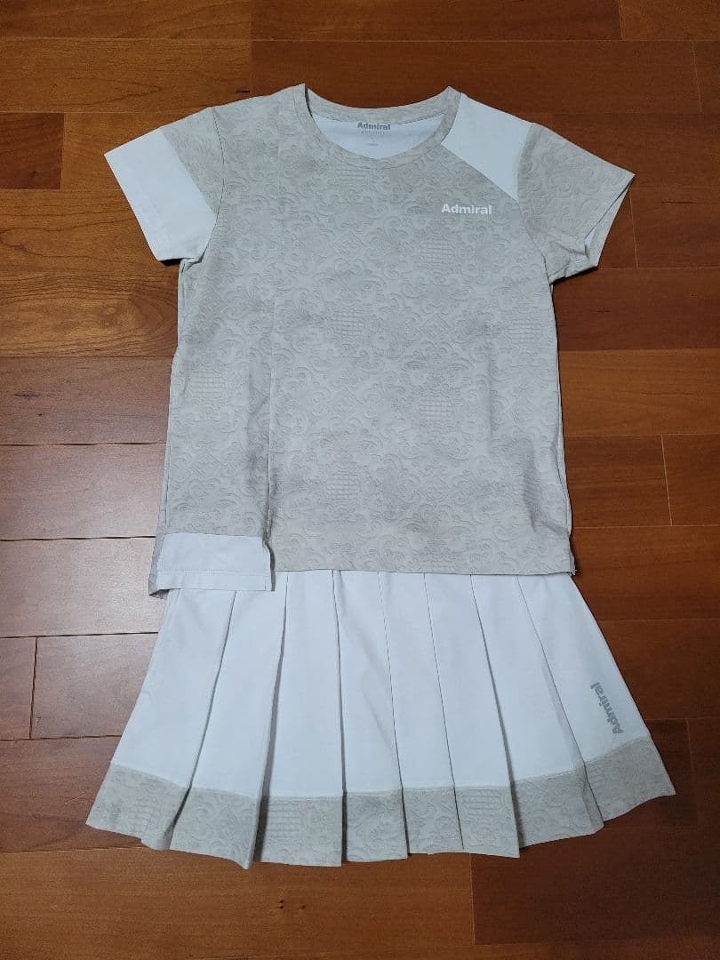 Admiral　ウェア　キルトプリントヘムブロックスイッチTEE　ホワイト　L