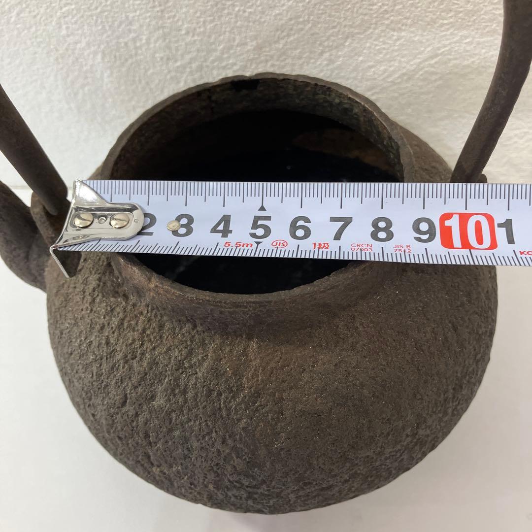 アンティーク　鉄製急須 ダークブラウン 丸形