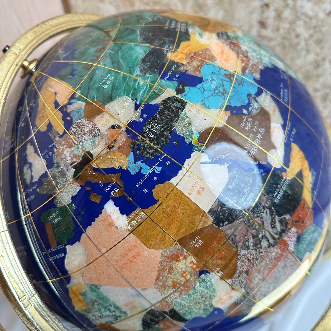 【超希少】天然石 シェル 貝 地球儀 アンティーク コンパス インテリア