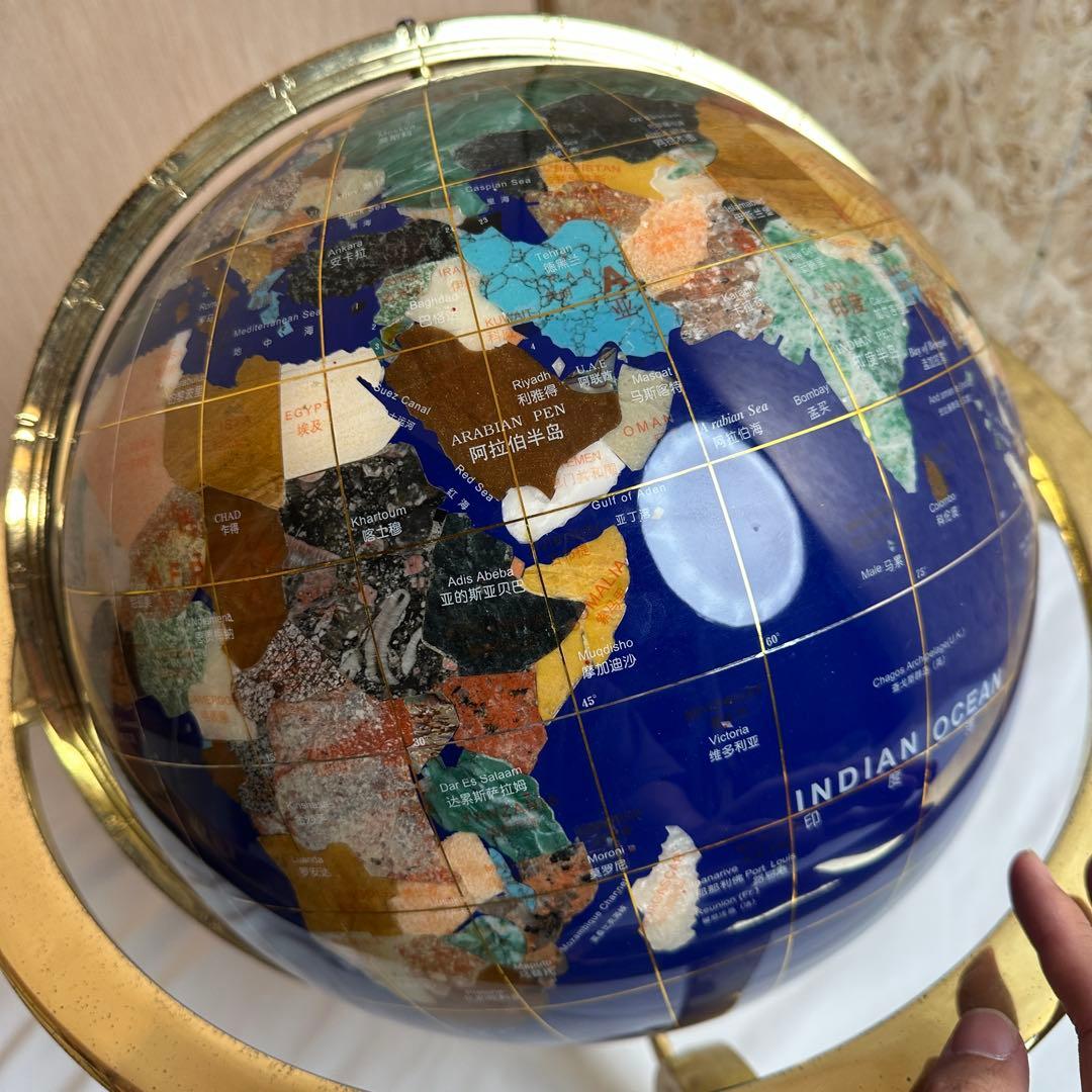 【超希少】天然石 シェル 貝 地球儀 アンティーク コンパス インテリア