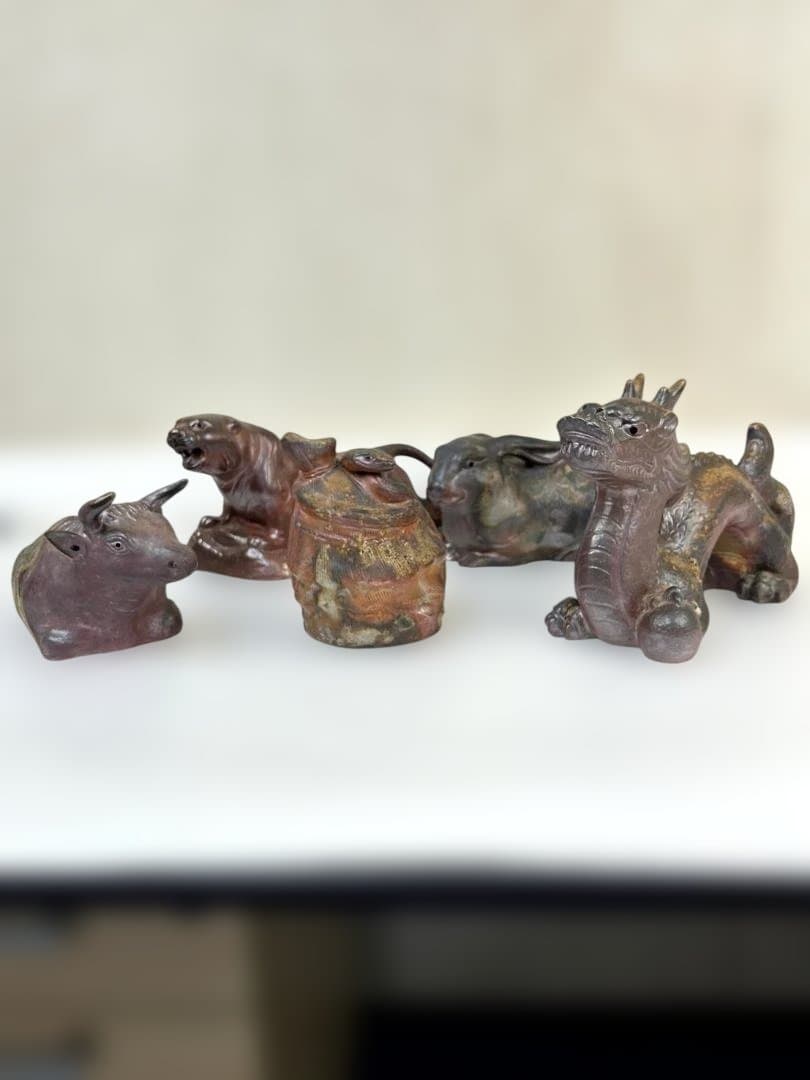 備前焼　末石高仙　十二支（丑・寅・卯・辰・巳）　まとめ売り①