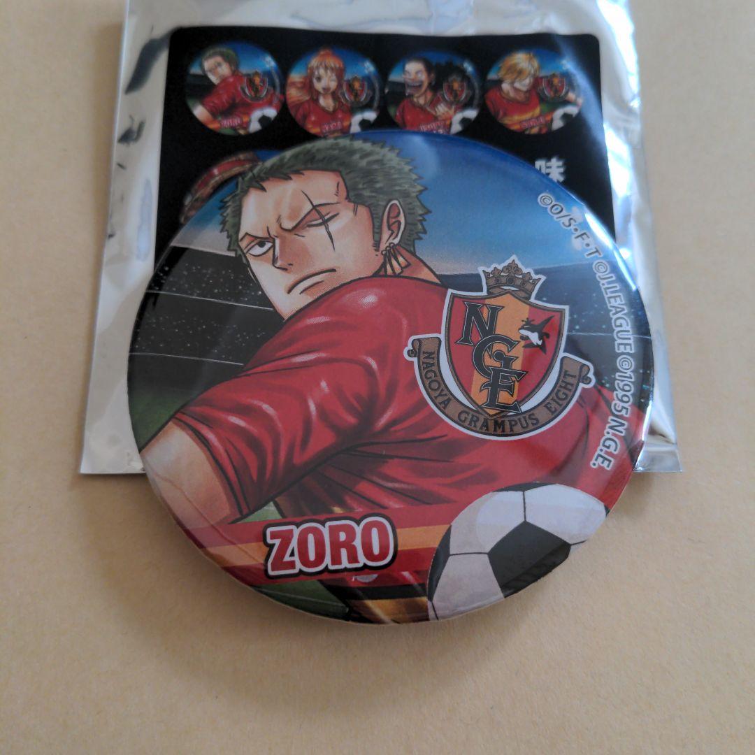ワンピース　Jリーグ　ゾロ　缶バッジ　名古屋グランパス