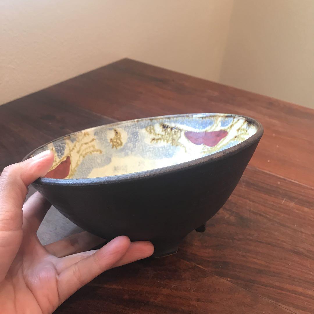 久場政一⑤   やちむん　足付きそば碗　新品