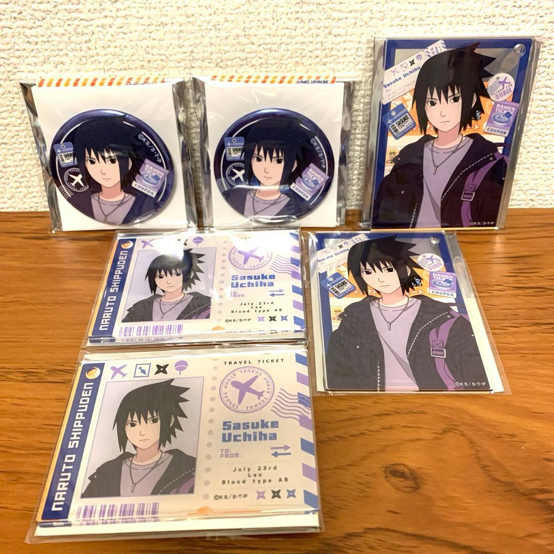 NARUTO ツリービレッジ ぶらっと旅の巻！ アクリルカード　缶バッジ サスケ