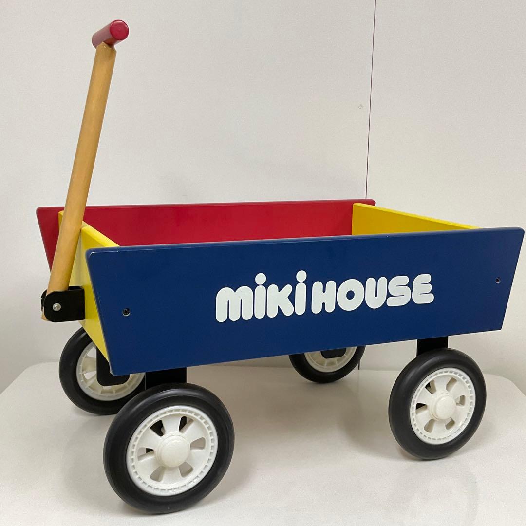 超レア！綺麗！ミキハウス 木製 キャリーワゴン おもちゃ箱