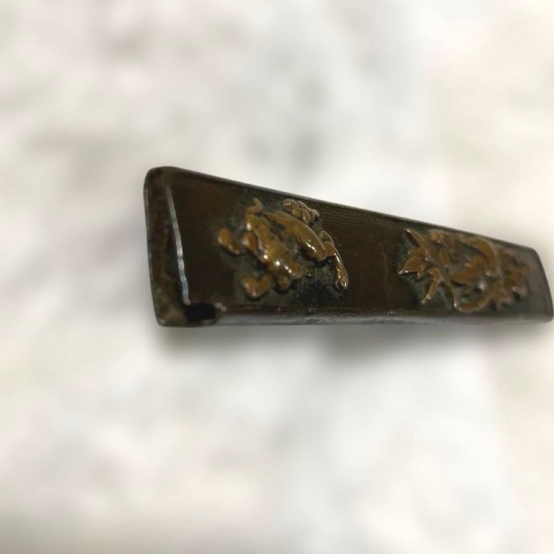 B-16 小柄　柄のみ　武具　刀装具　銅製　日本刀　アンティーク　美術品　工芸品