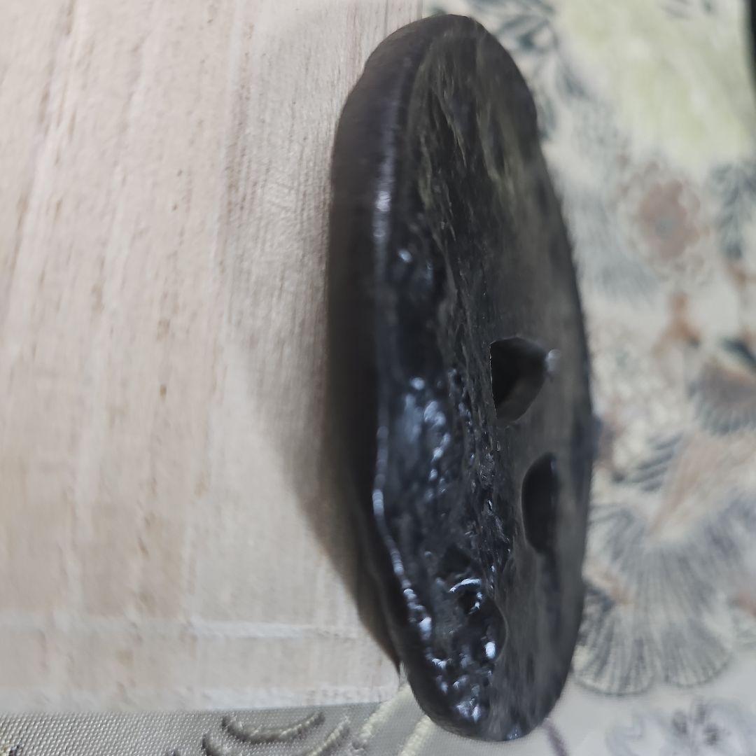 岩肌　岩石図鍔　縦87mm横87mm厚さ6mm 時代物　刀装具