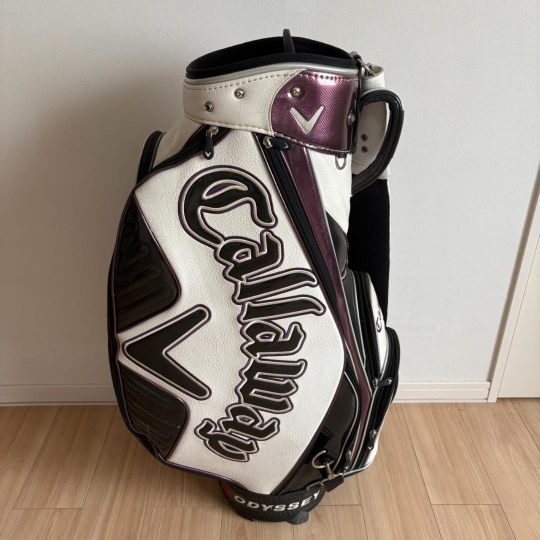 Callaway キャディバッグ 黒/白/赤 保護カバー付き