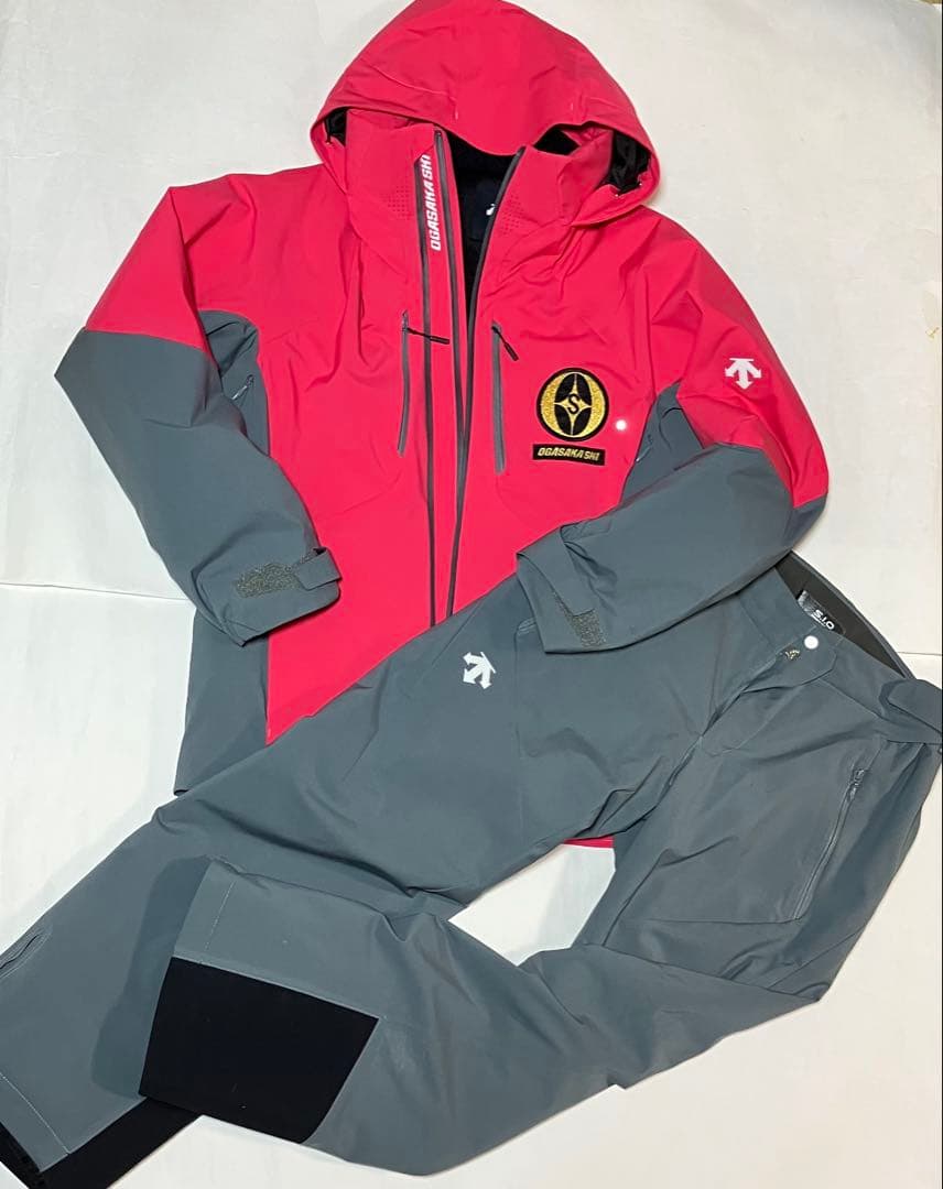 ◼️デサント製（オガサカ）スキーウェア上下 ピンク•灰色◼️L寸 非売 中古品◼️