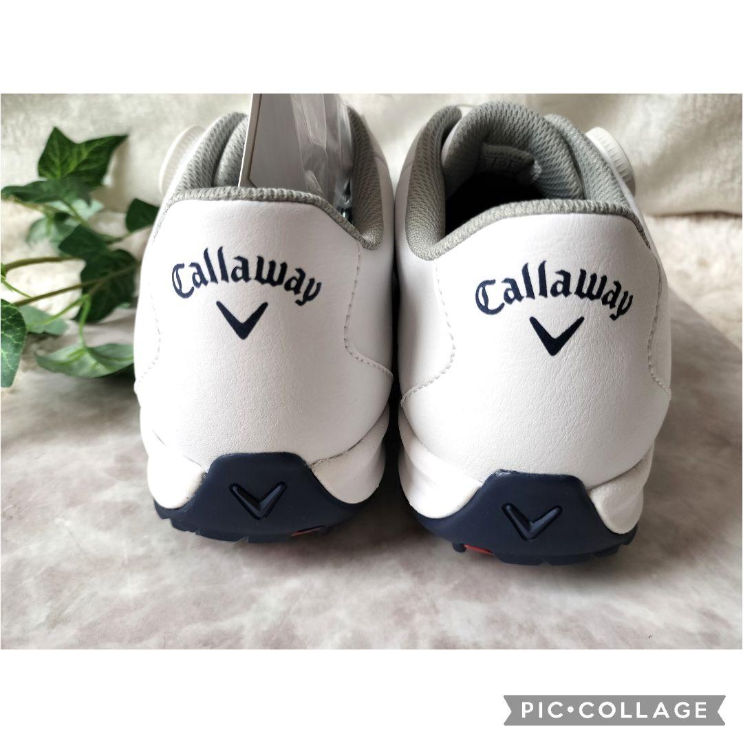 【新品】キャロウェイ ゴルフスパイク BOA ダイアル式レザー 24cm　白紺