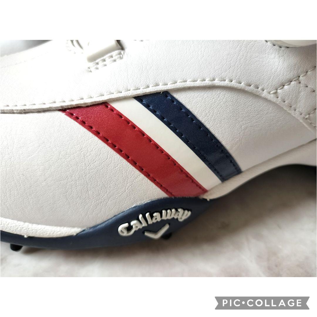 【新品】キャロウェイ ゴルフスパイク BOA ダイアル式レザー 24cm　白紺