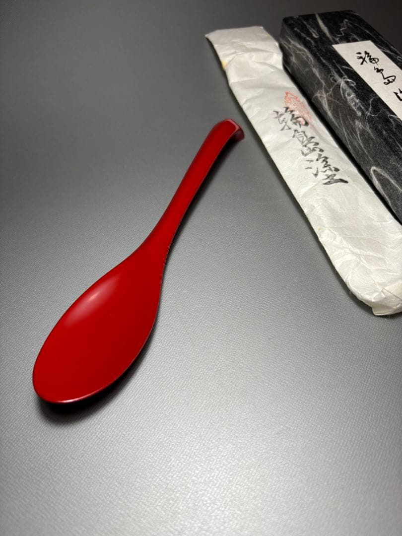 千舟堂　輪島塗　スプーン　大　共箱　　栞付き　未使用長期ストック品