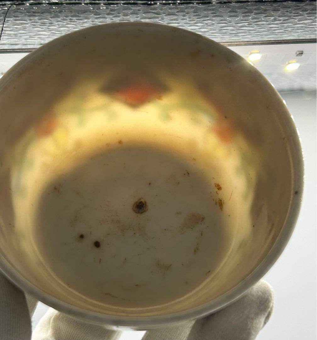 五彩　南蛮人紋小杯①　茶器　送料込み0621