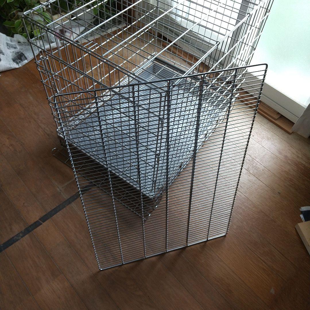 ハチコウ犬用ステンレスケージ Lサイズ 引き出し式トレイ付き