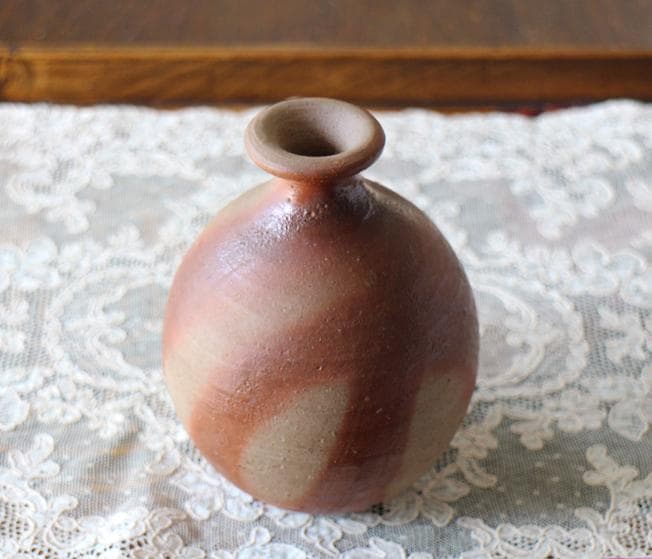 人間国宝 藤原雄 昔の備前焼 とっくり 徳利 ビンテージ 酒器 緋襷 花入れ