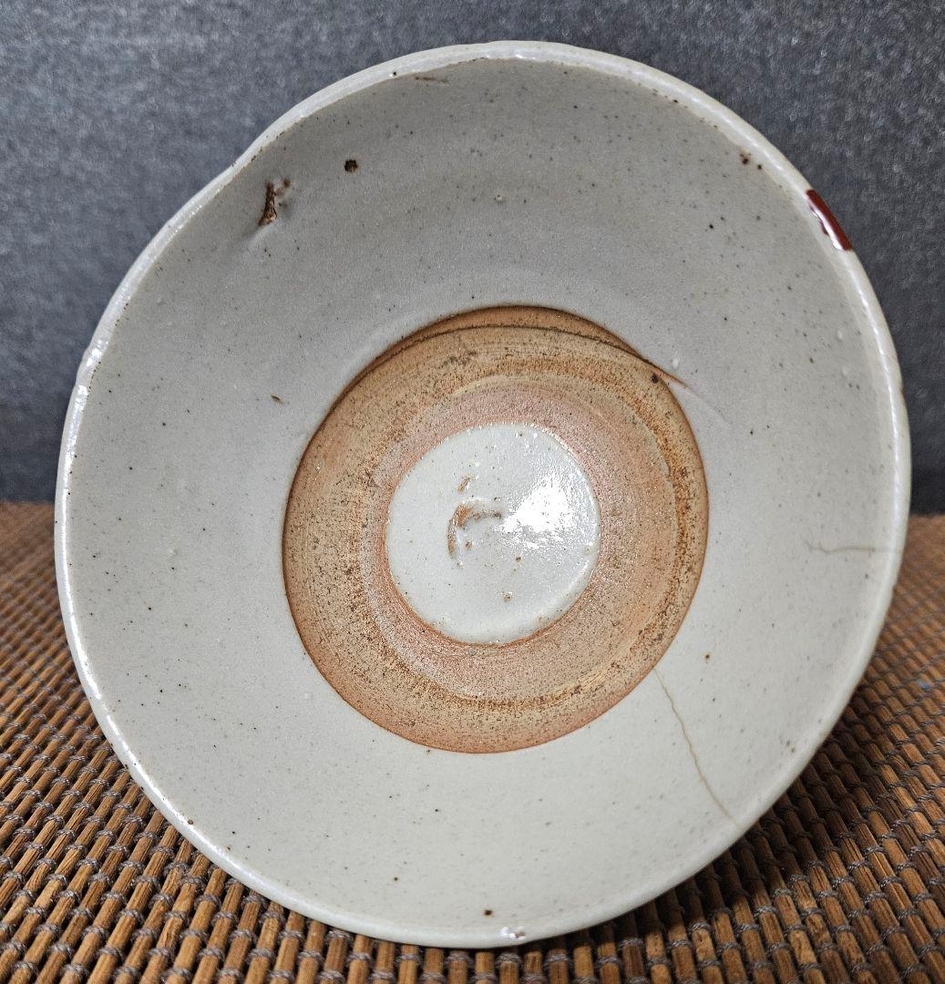 中国古美術】古玩　明代　南方系　青花　古染付　花図　茶碗　古安南　荒木高麗茶碗