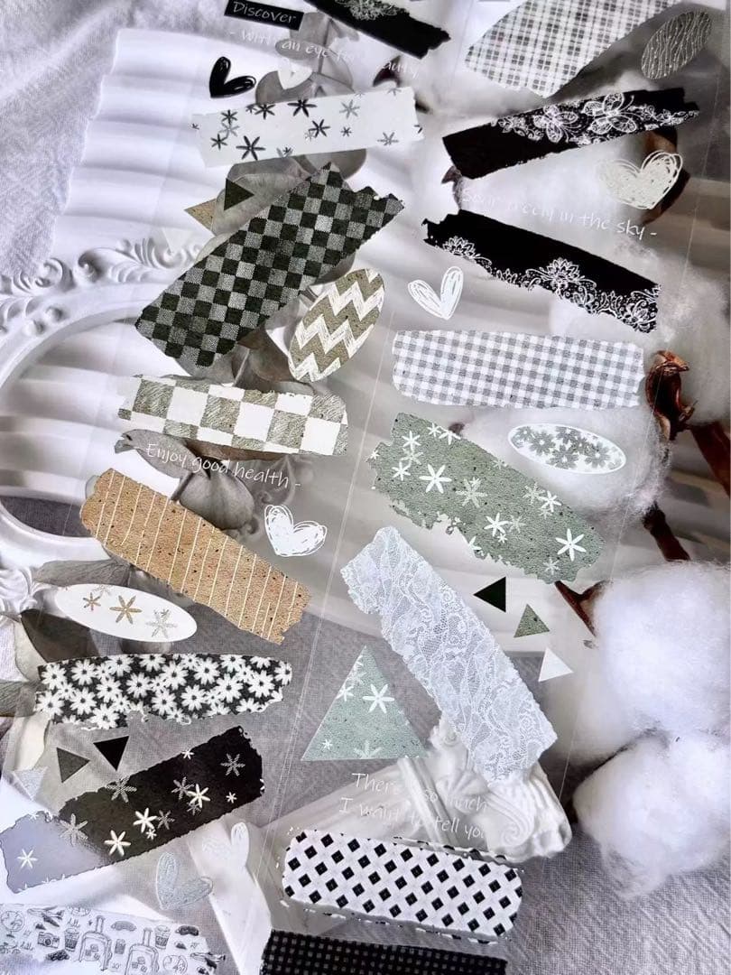 霖蓝汐原创手账《布艺面料》海外マスキングテープ　マステ 【2239】